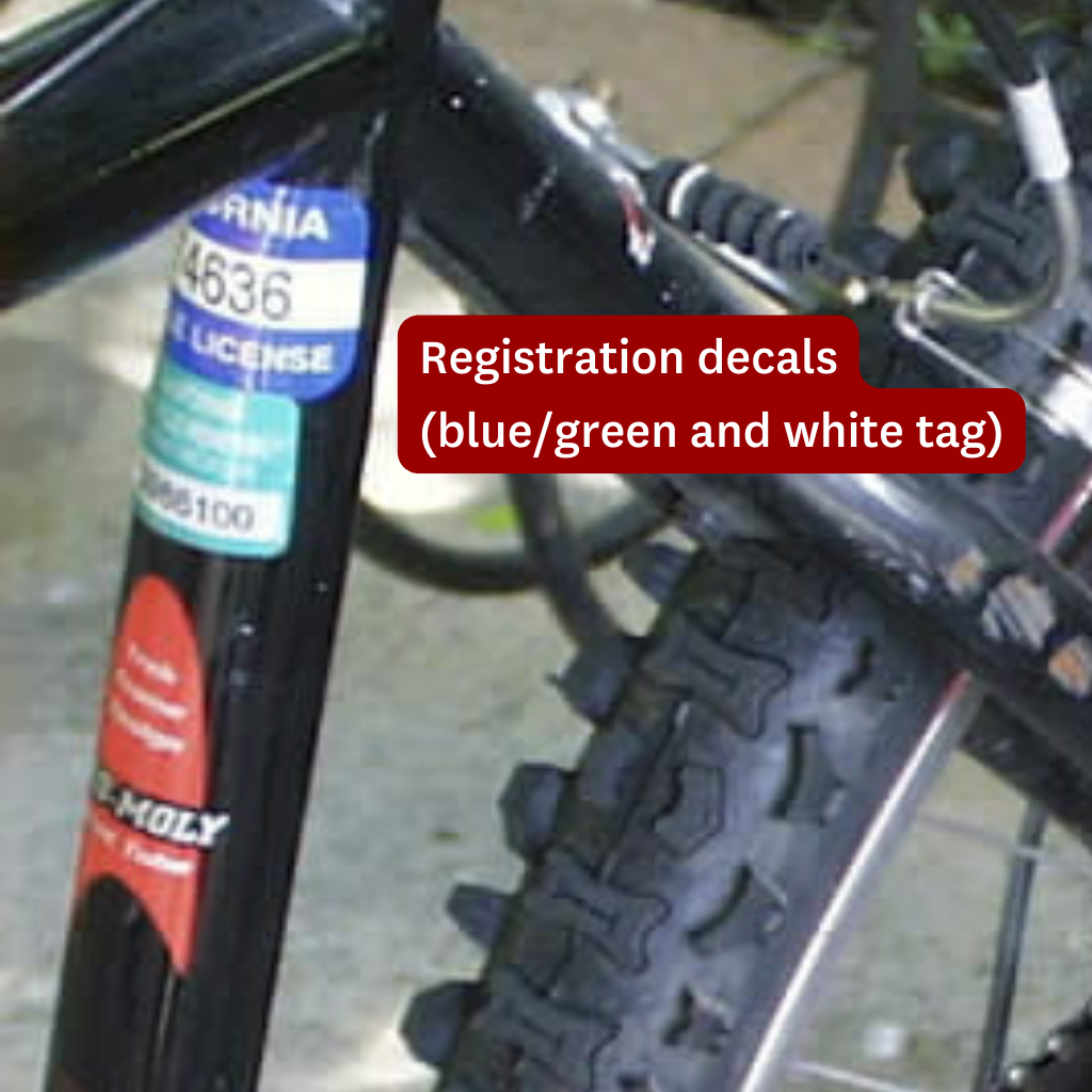 Bike Registration decals